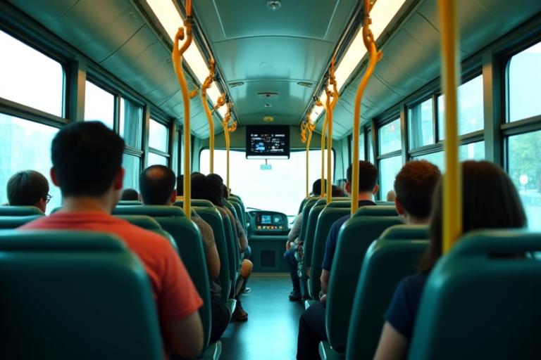 AI監視システムが作動している名古屋市営バスの車内